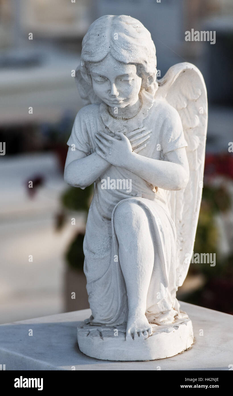 El personaje de ángel en la tumba, Foto de stock