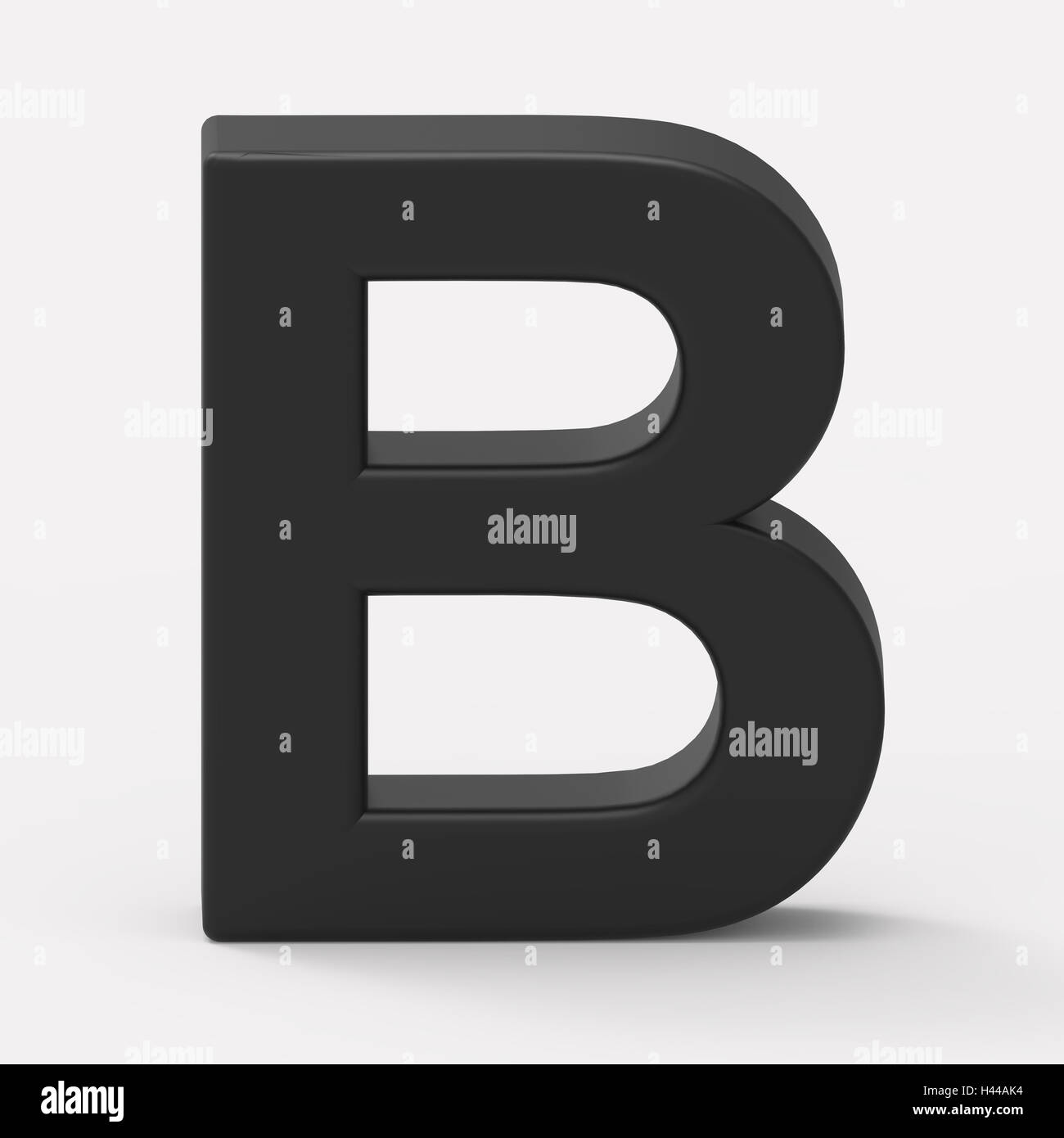 Letra B negro 3D, 3D rendering gráfico aislado fondo blanco. Foto de stock