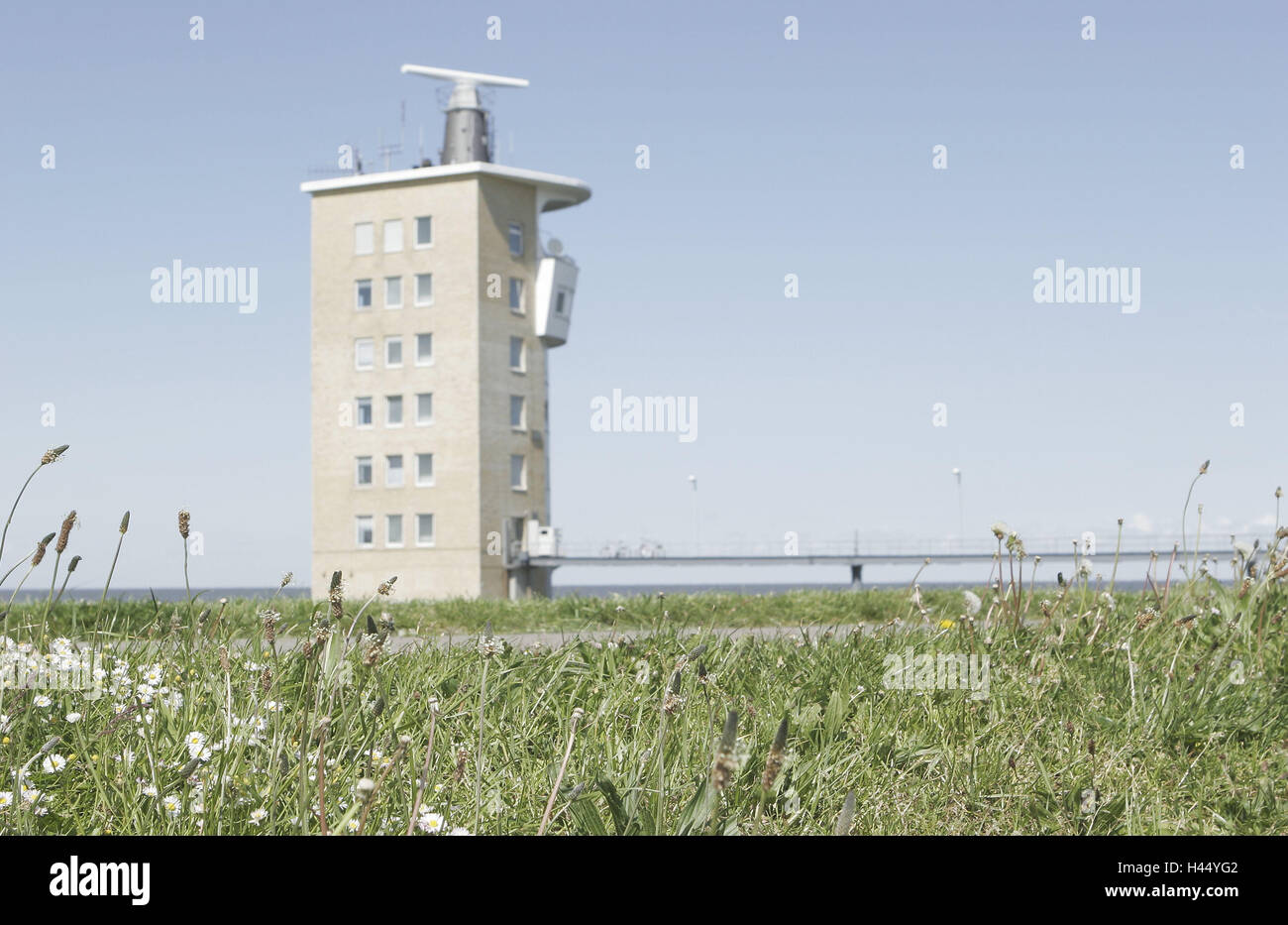 Alemania, Baja Sajonia, Cuxhaven, torre de radar, Foto de stock