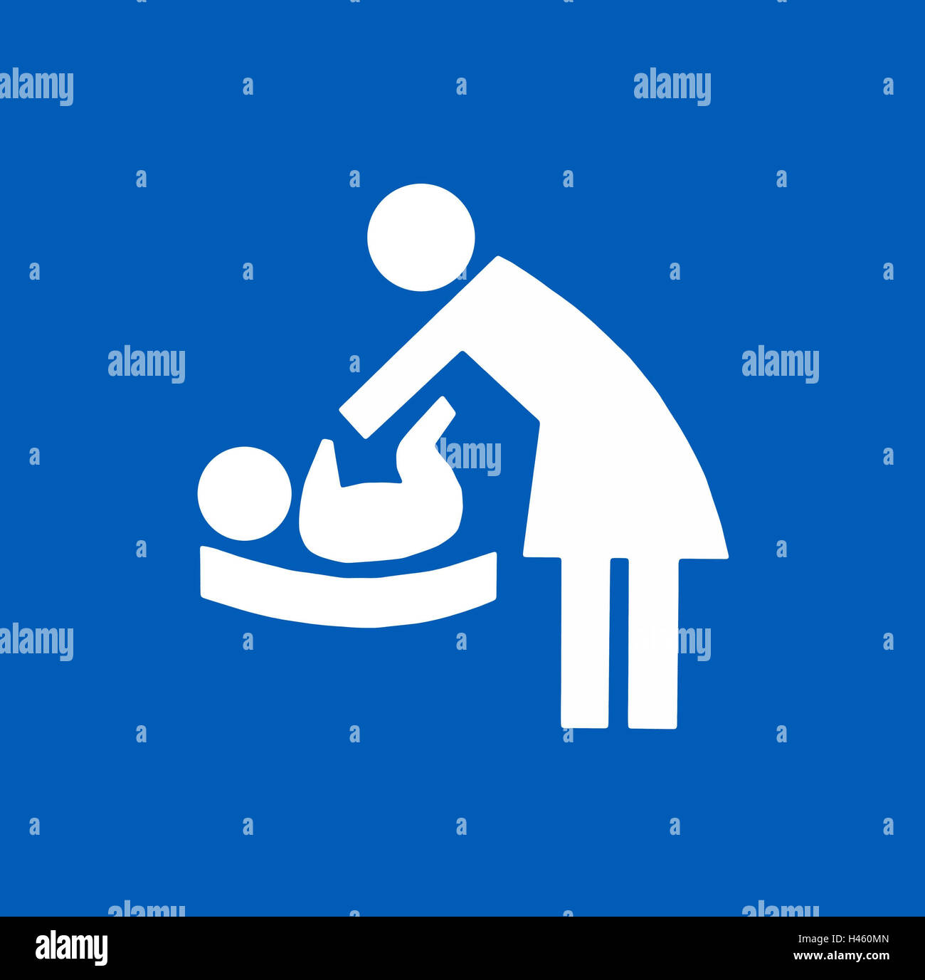 Un efecto grunge imagen de un cartel que ilustra el baño (aseos o baños) y  cambio de pañales de bebé (cambiar) instalaciones. Foto © COLIN HOSKINS  Fotografía de stock - Alamy