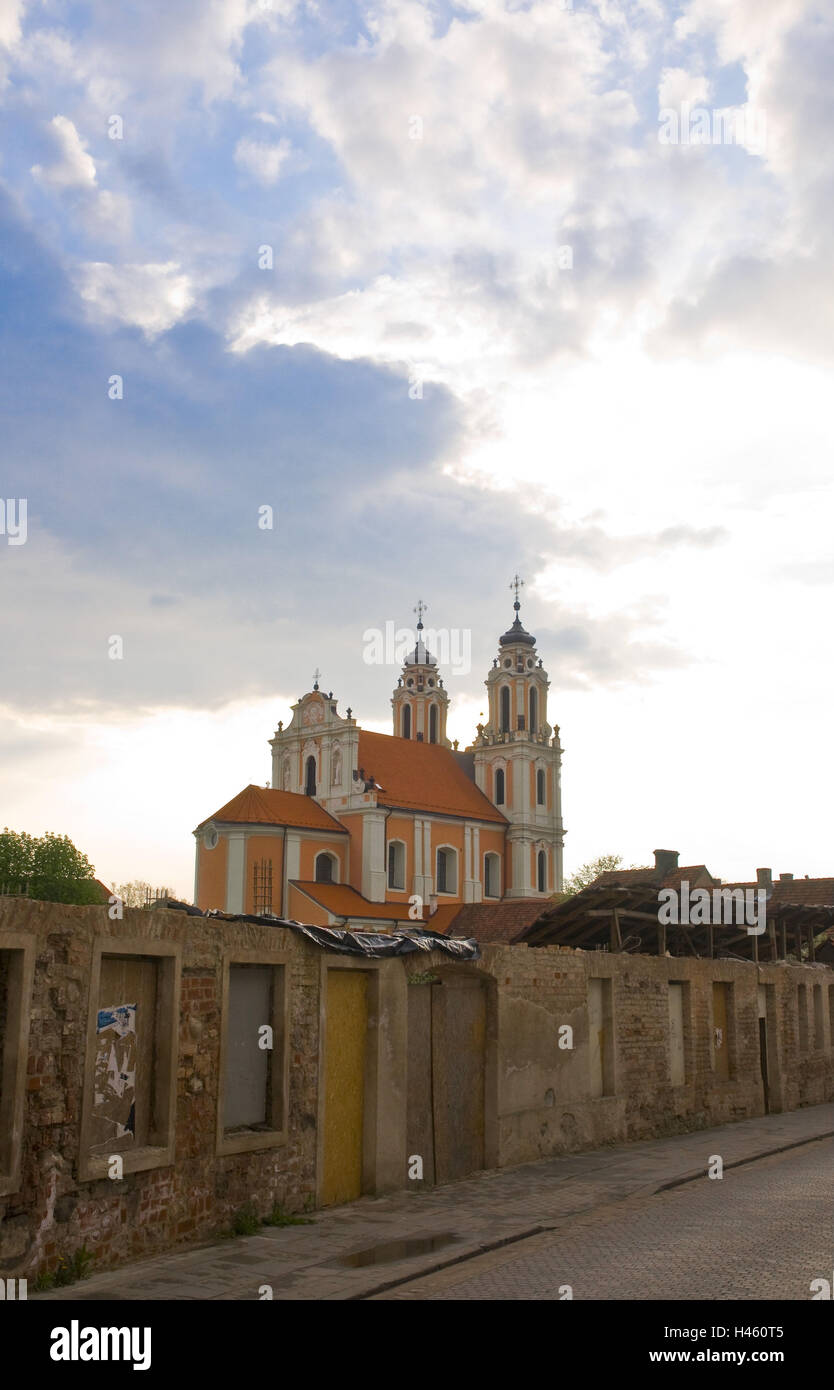 Lituania, Vilna, Old Town, Sv. Ignoto Gatve, Santa Catalina, la Iglesia de St. Foto de stock