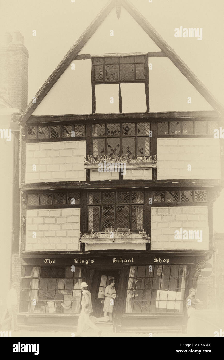 La vieja escuela Kings tienda también conocido como Sir John Boy's House. Canterbury. Kent. Inglaterra. UK Foto de stock