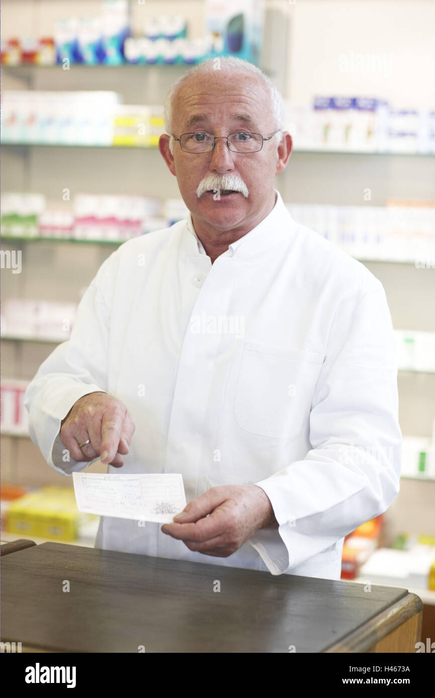 Farmacia, recetas, aclaración, consulta Foto de stock
