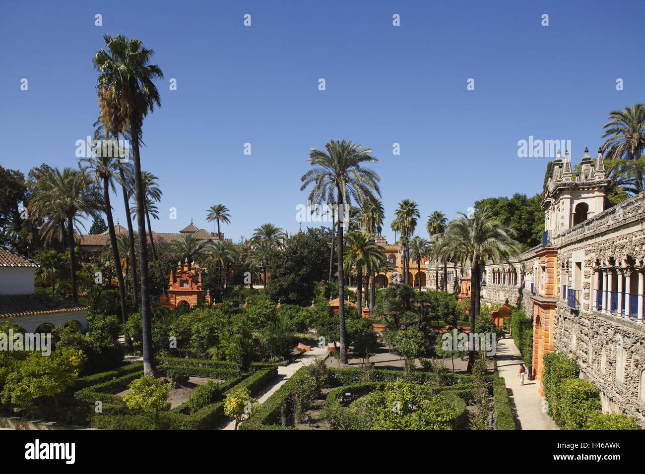 España, Andalucía, Sevilla, el palacio del rey Alcazar, Foto de stock