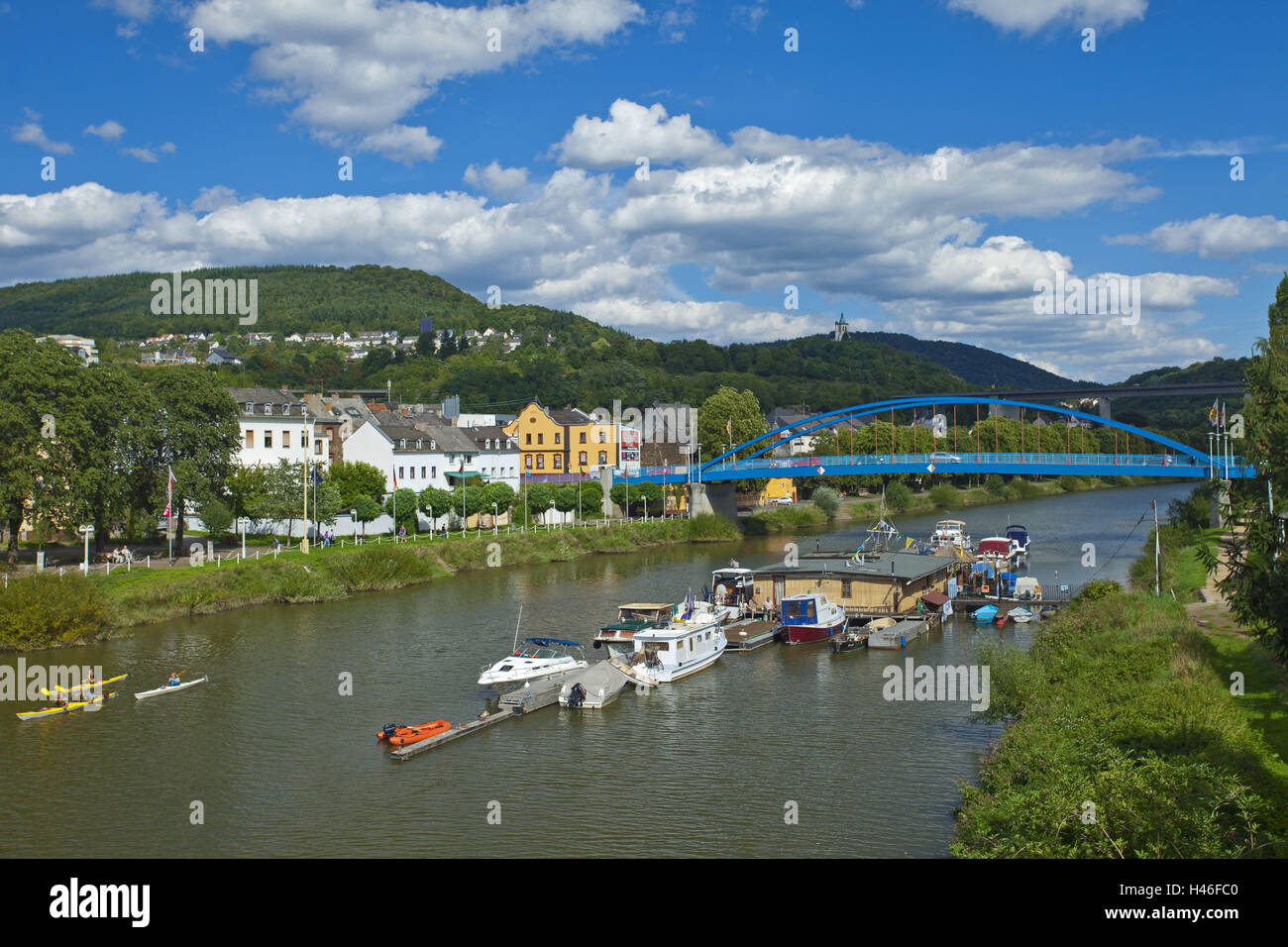 Alemania, Renania-Palatinado, valle del Rin Medio, Lahnstein, puerto, Foto de stock