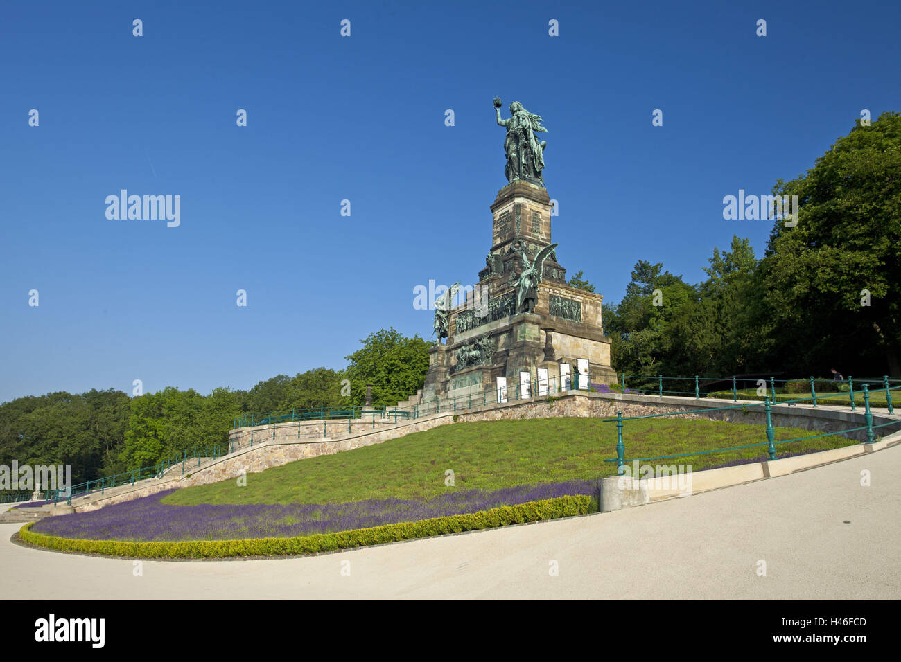 Alemania, Hesse, el valle del Rin Medio, Rüdesheim, Niederwalddenkmal, Foto de stock