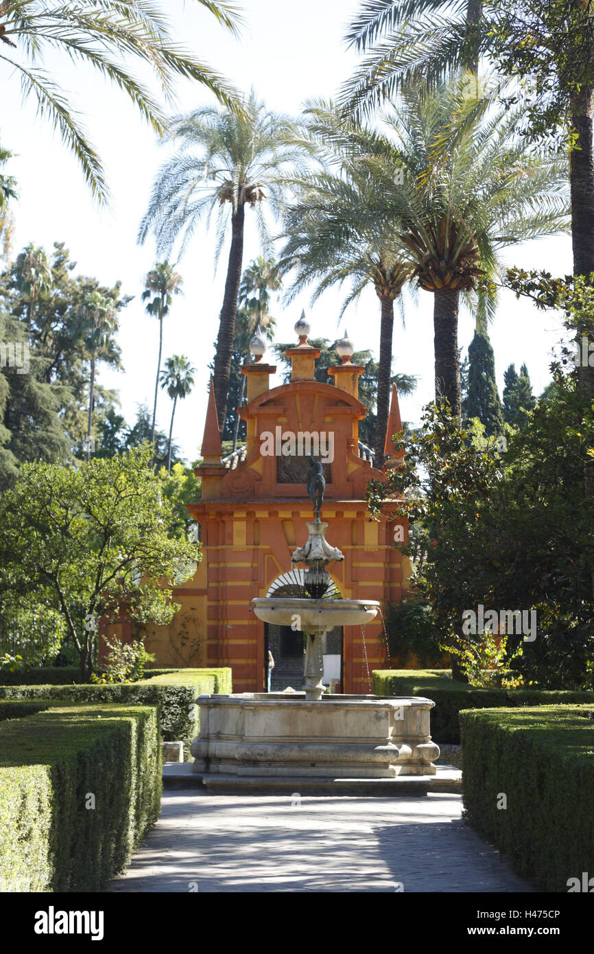 España, Andalucía, Sevilla, el palacio del rey Alcazar, Foto de stock