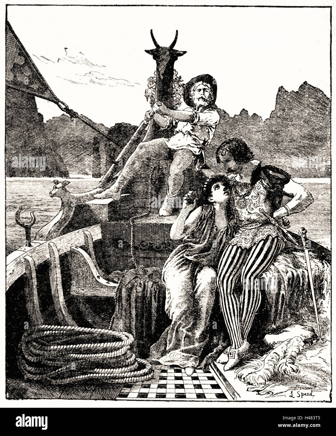 Página 20 ilustración en el libro de hadas rojas (1890) Foto de stock