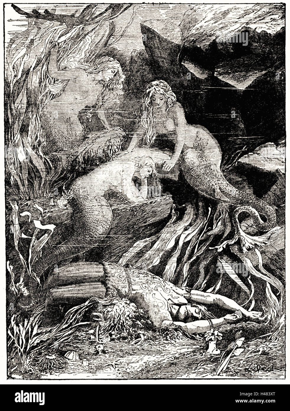 La ilustración en la página 27 del libro de hadas rojas (1890) Foto de stock