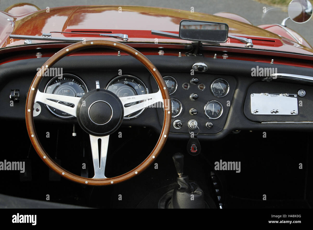 Restauración, el coche, el Triumph TR3, el detalle, inducidos, impuestos Foto de stock