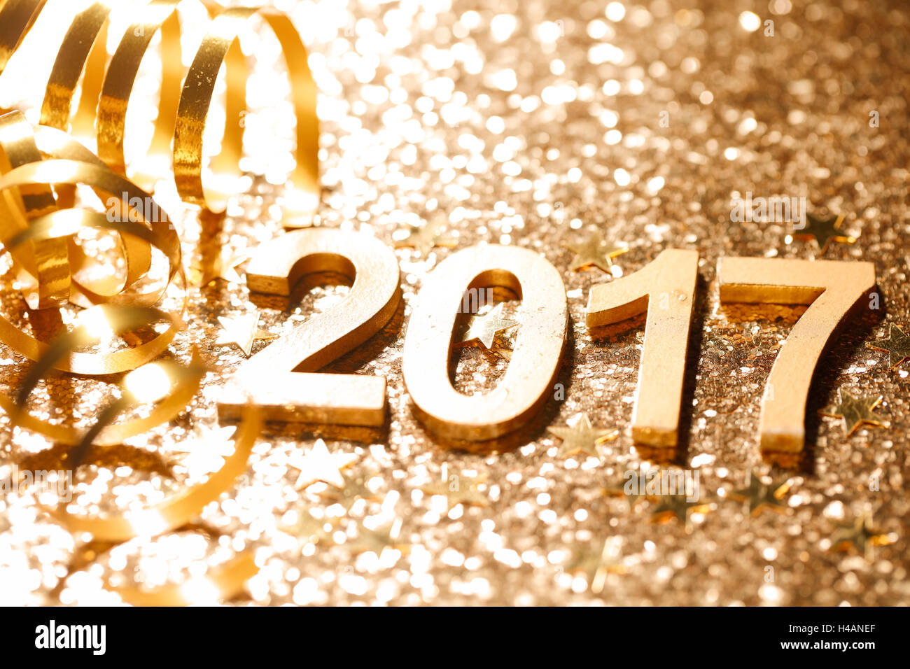 Decoración de año nuevo,Closeup en 2017. Foto de stock