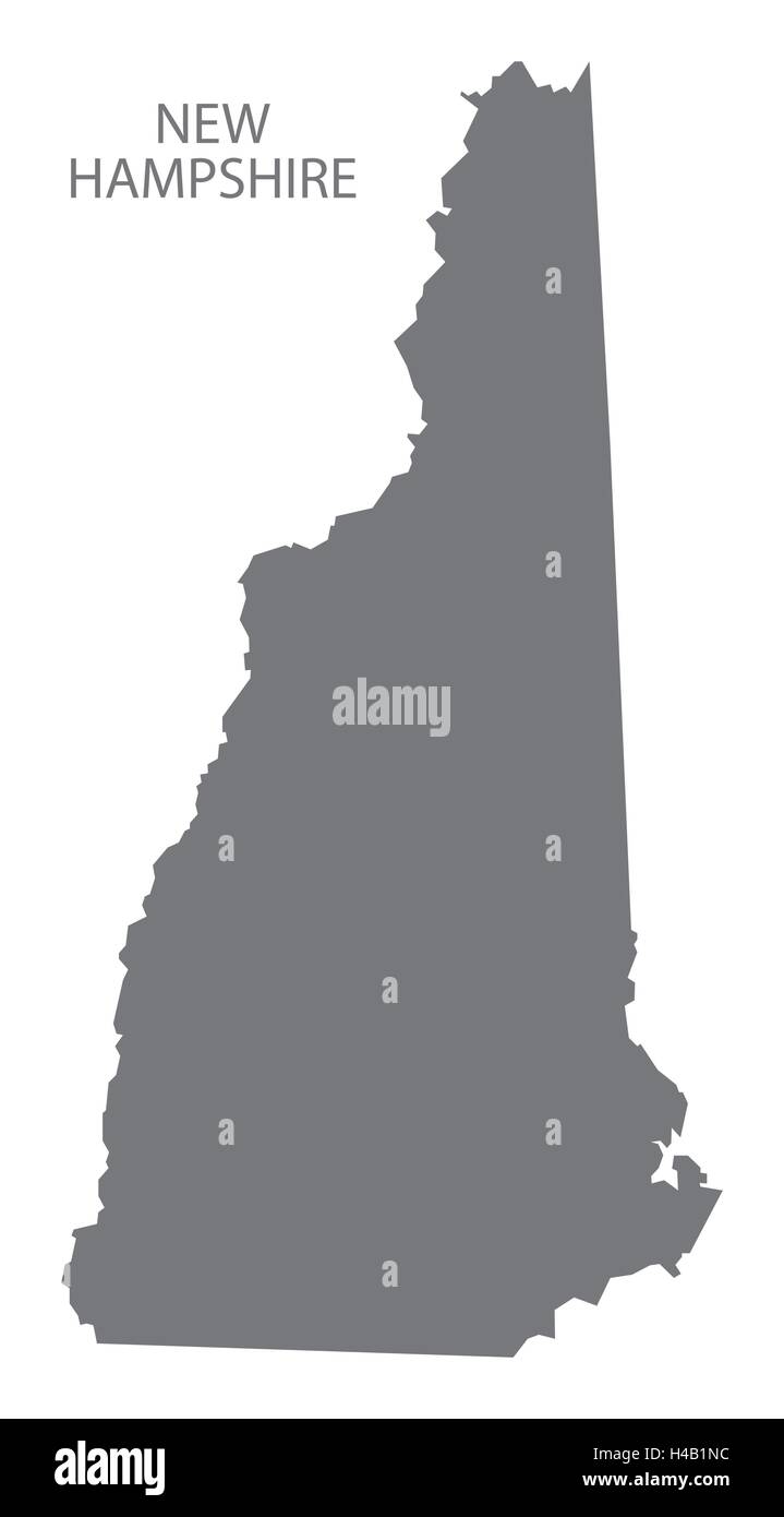 New Hampshire Mapa de EE.UU. en gris Ilustración del Vector