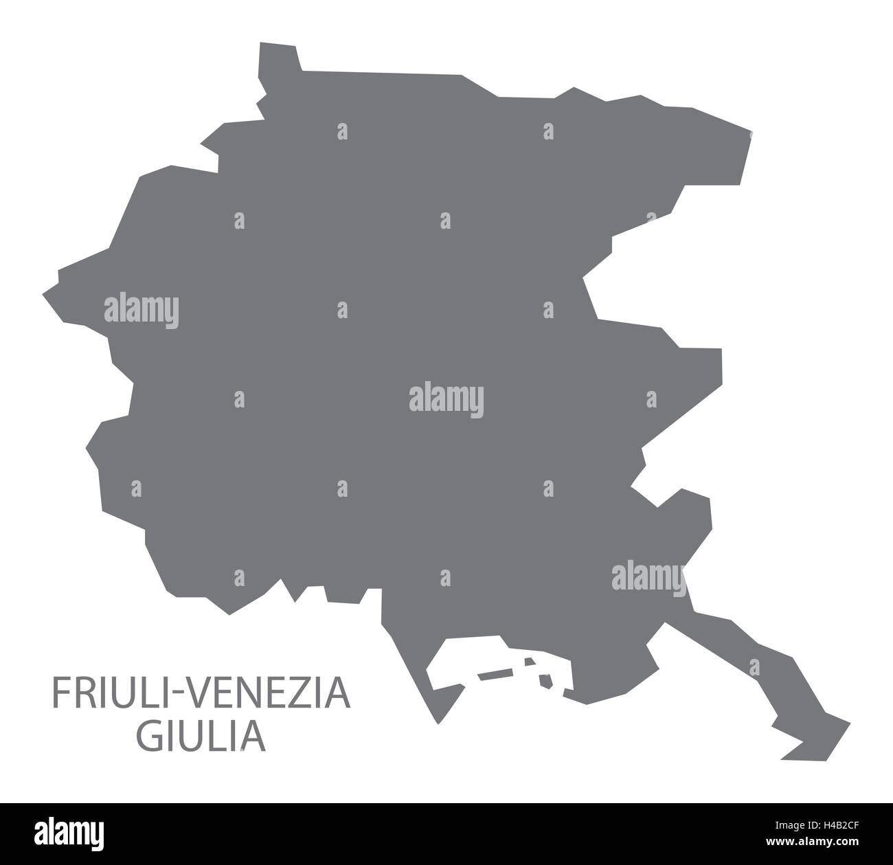 Friuli-Venezia Giulia Italia Map en gris Ilustración del Vector