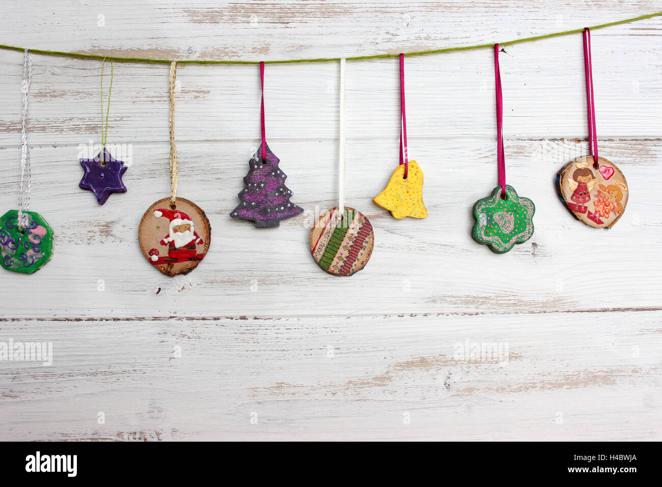 Decoración, Navidad, Árbol de Navidad, coloridos ficha Foto de stock