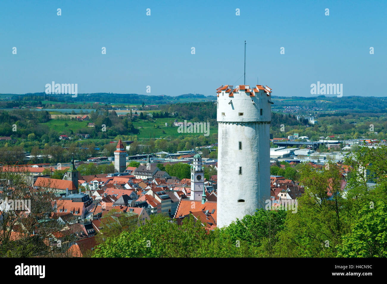 Alemania, Baden-Wurttemberg, castillo de los cuervos, vista desde el castillo en la ciudad Veits Foto de stock