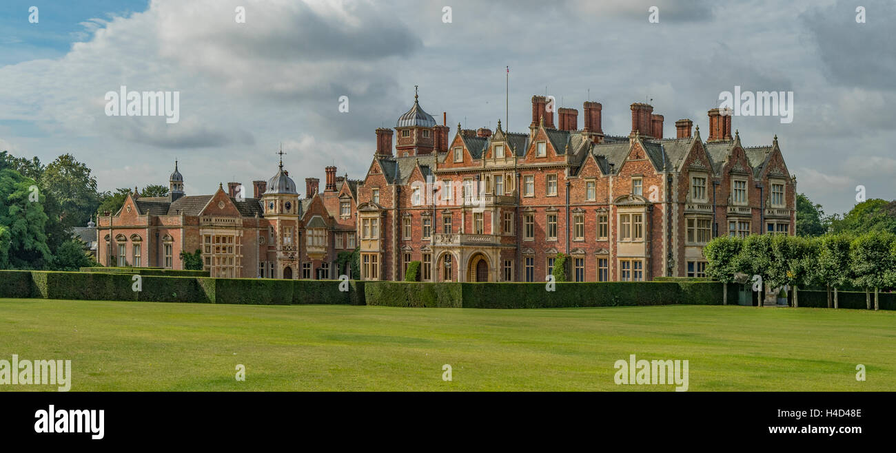 Panorama de la casa Sandringham, Norfolk, Inglaterra Foto de stock