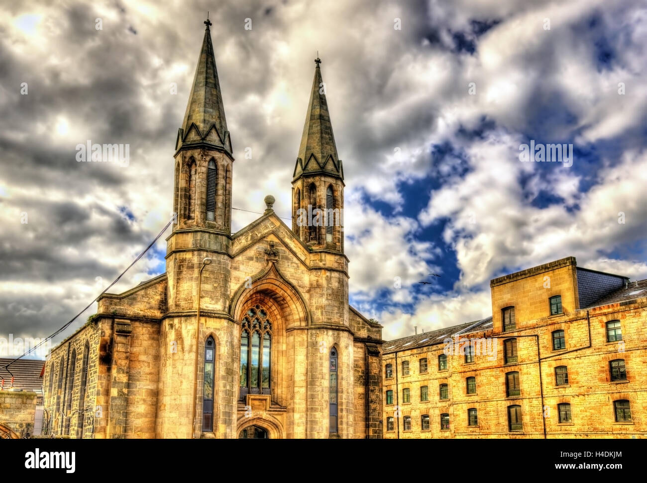 Una iglesia en el distrito de Leith de Edimburgo - Escocia Foto de stock