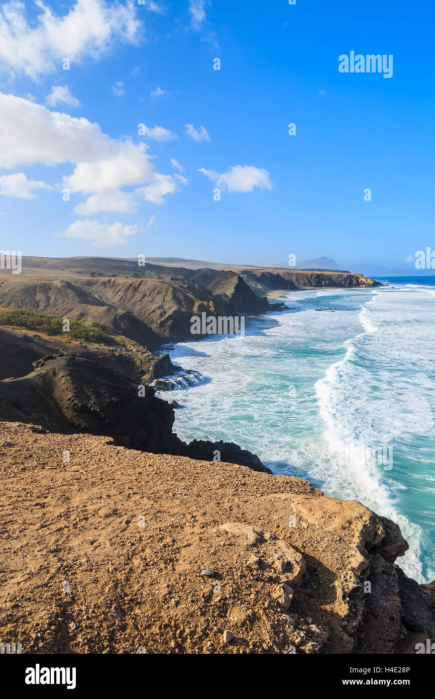 El Cotillo beach y hermosa bahía en la costa occidental de la isla de Fuerteventura, Islas Canarias, España Foto de stock