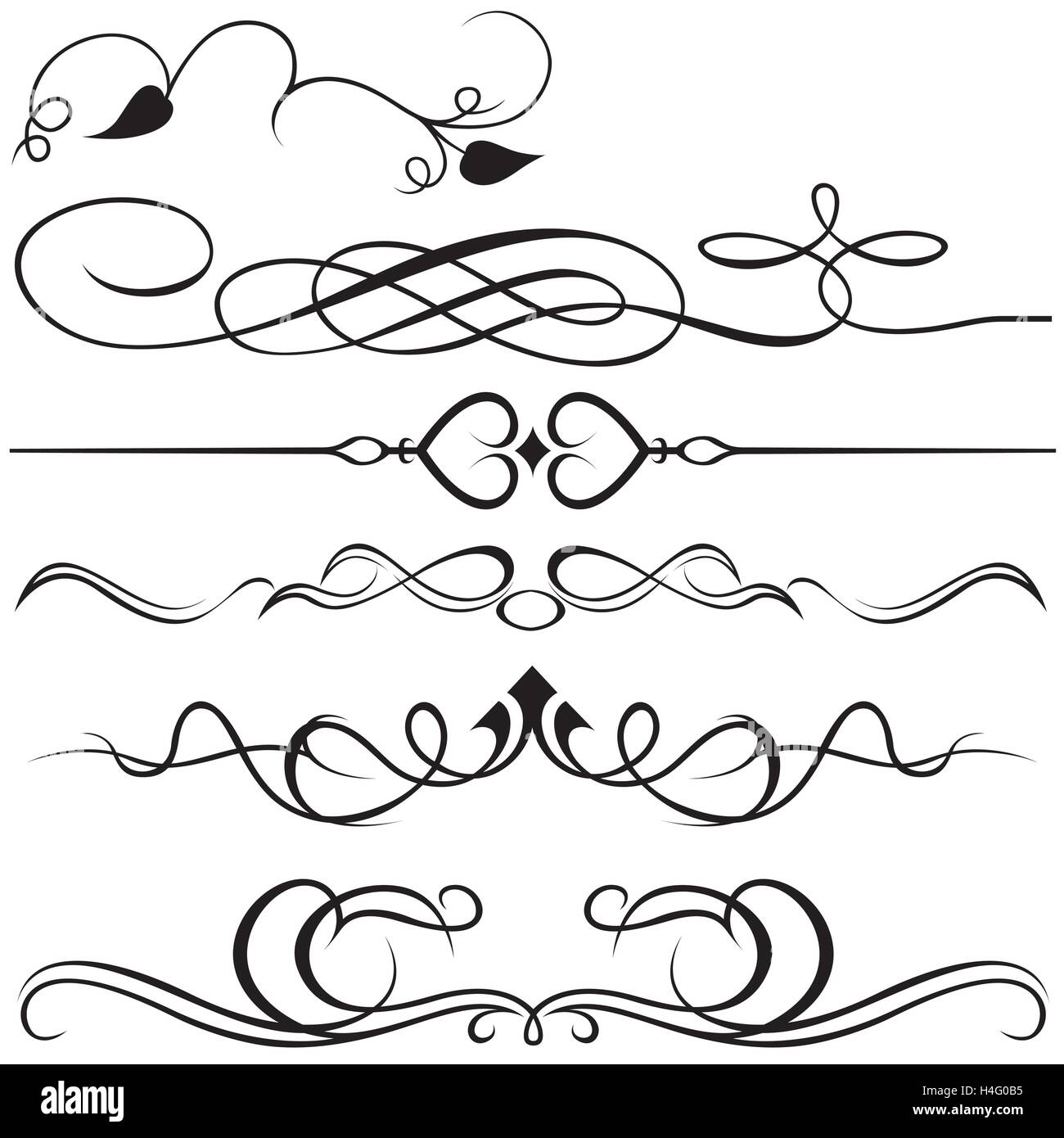 Elementos de diseño caligráfico Ilustración del Vector