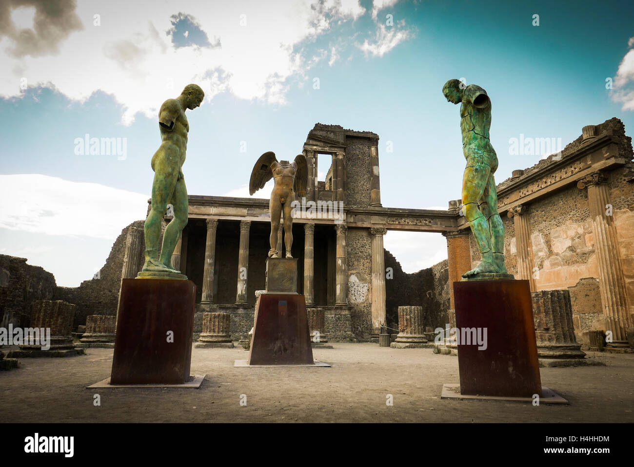Estatua en Pompeya, Italia Foto de stock