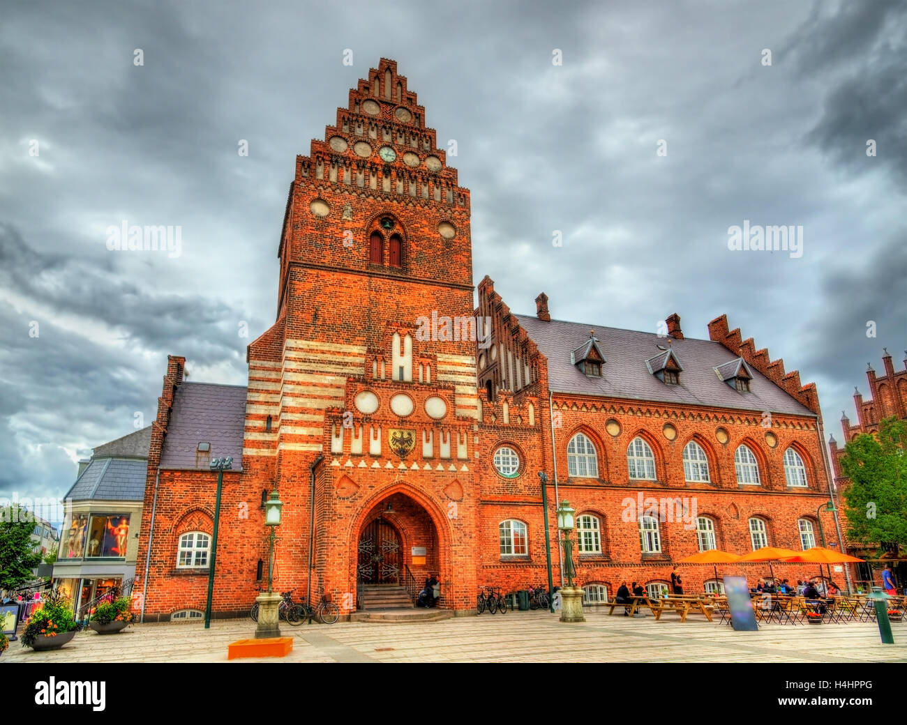 El antiguo Ayuntamiento de Roskilde - Dinamarca Foto de stock