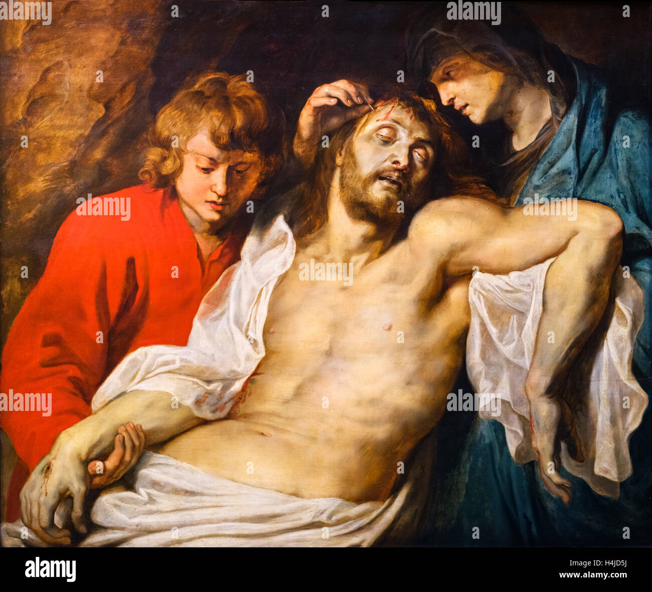 'La lamentación de Cristo por la Virgen María y Juan' por Peter Paul Rubens (1577-1640), c.1614/15 Foto de stock