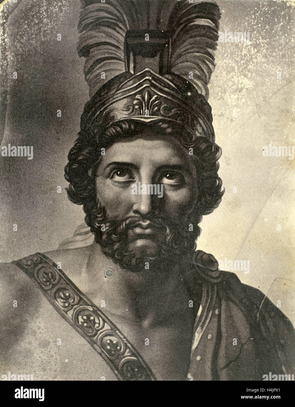 Retrato de Leonidas, rey de Esparta, Eduard Isaac Asser, Jacques Louis David, 1855 Foto de stock
