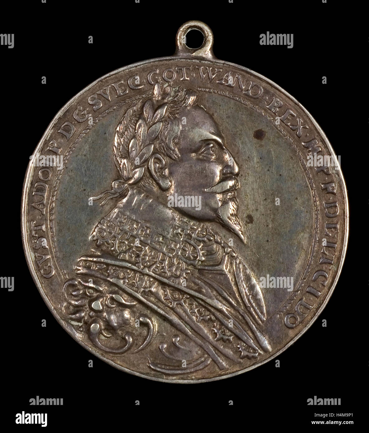 Alemán o escandinavo, del siglo XVII Gustavo II Adolfo, rey de Suecia, 1594-1632 [1611] facial, posiblemente c. 1620, plata Foto de stock