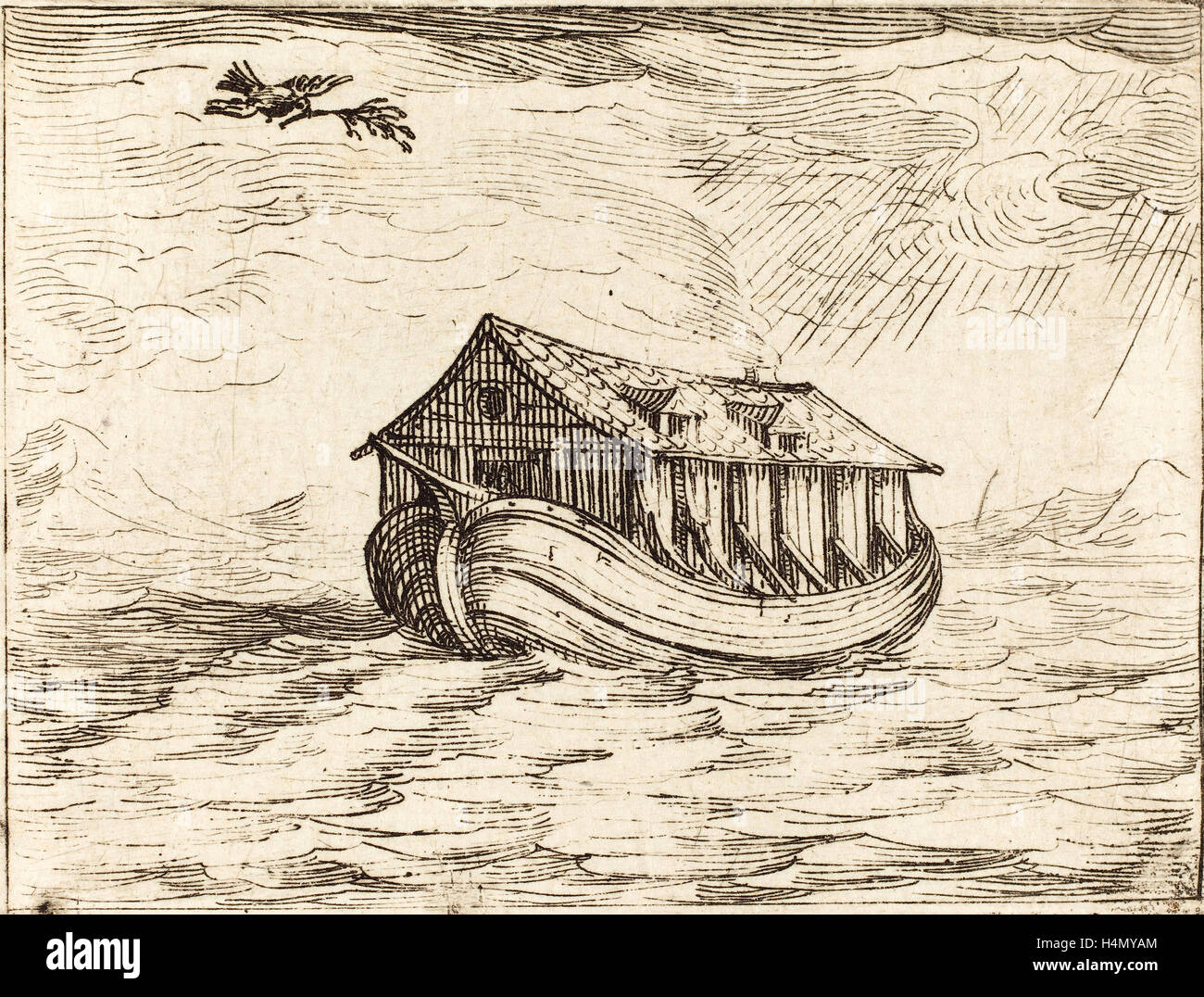 Jacques Callot (francés, 1592 - 1635), Noah's Ark, grabado Foto de stock