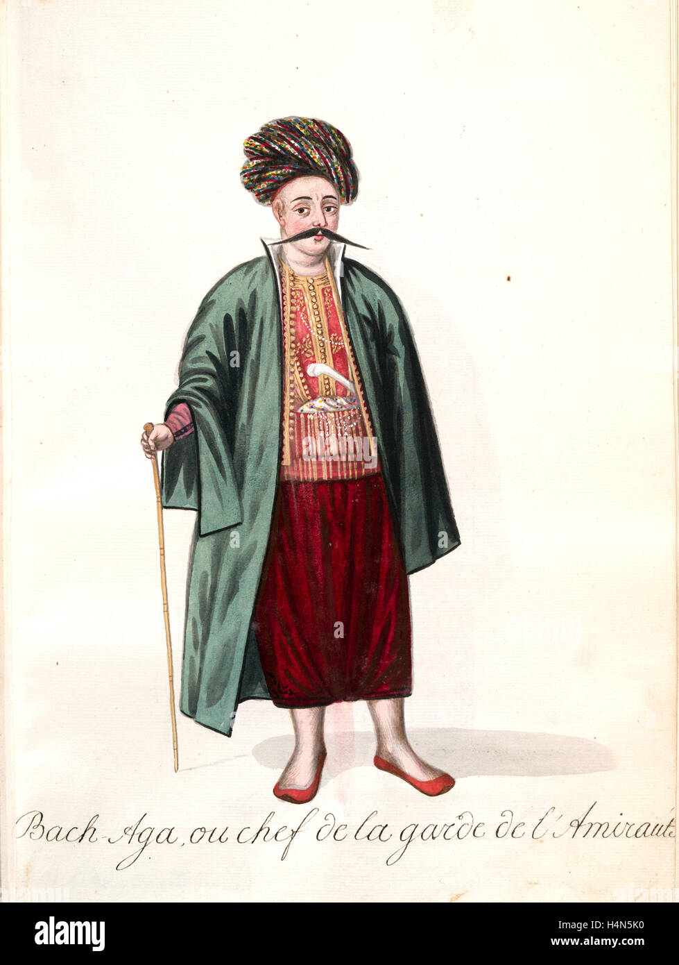 Bach-aga [bash] ou-aga, chef de la garde de l'amirauté. [20], Mahmud II, Sultán de los turcos, 1784-1839, (patrono) Foto de stock