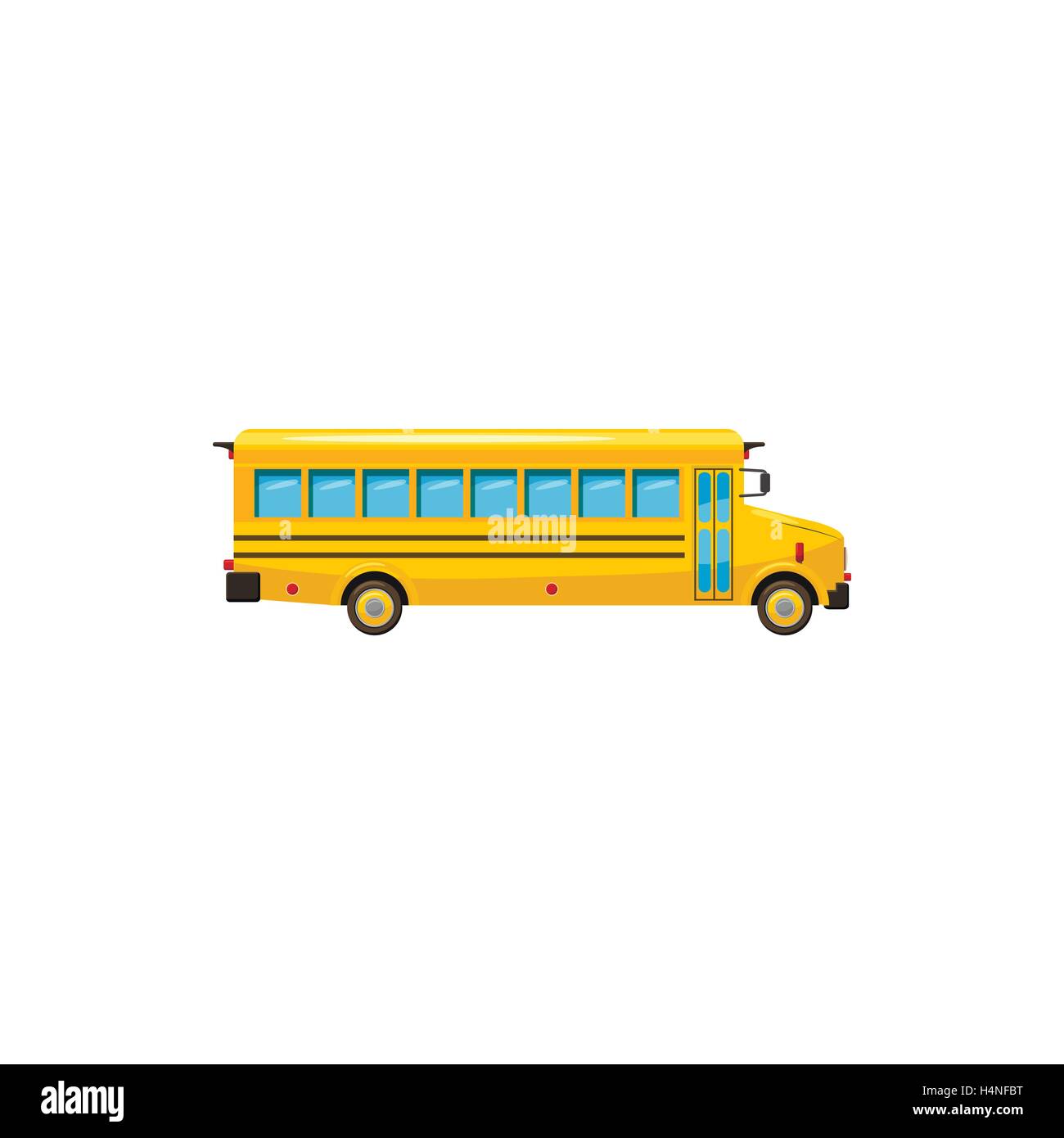 Autobús escolar amarillo, icono de estilo de dibujos animados Imagen Vector  de stock - Alamy