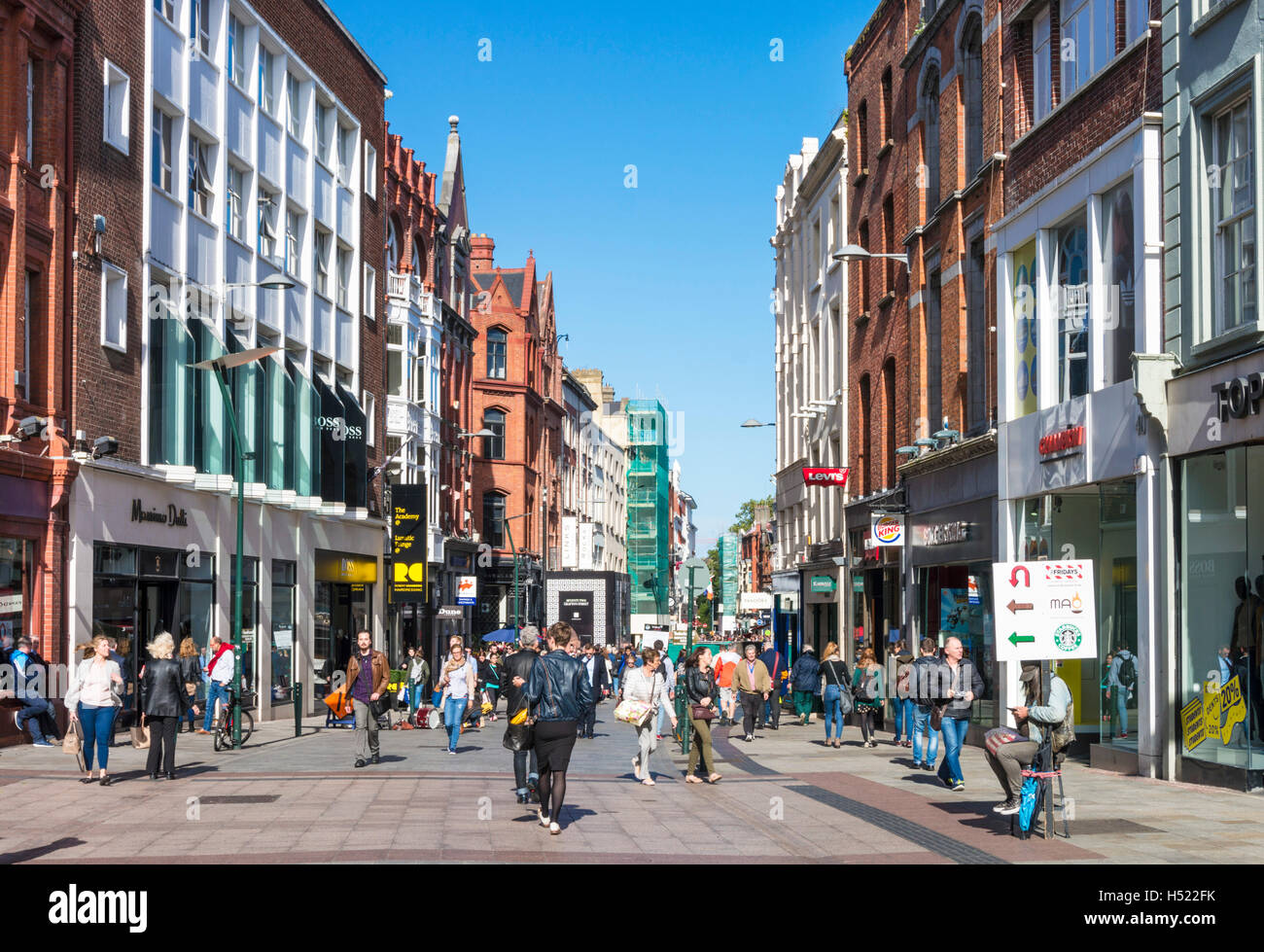 Grafton Street, el centro de la ciudad de Dublin Dublin Irlanda Europa UE Foto de stock