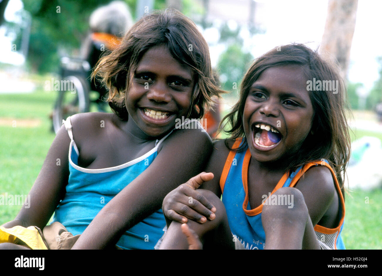 Katherine los niños aborígenes del territorio norte de Australia Foto de stock