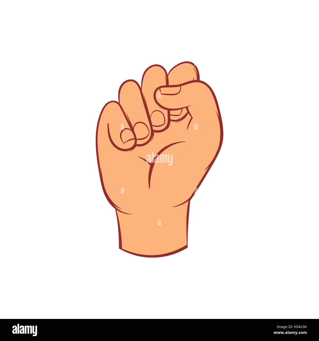 La mano con el puño cerrado, el icono de estilo de dibujos animados Imagen  Vector de stock - Alamy