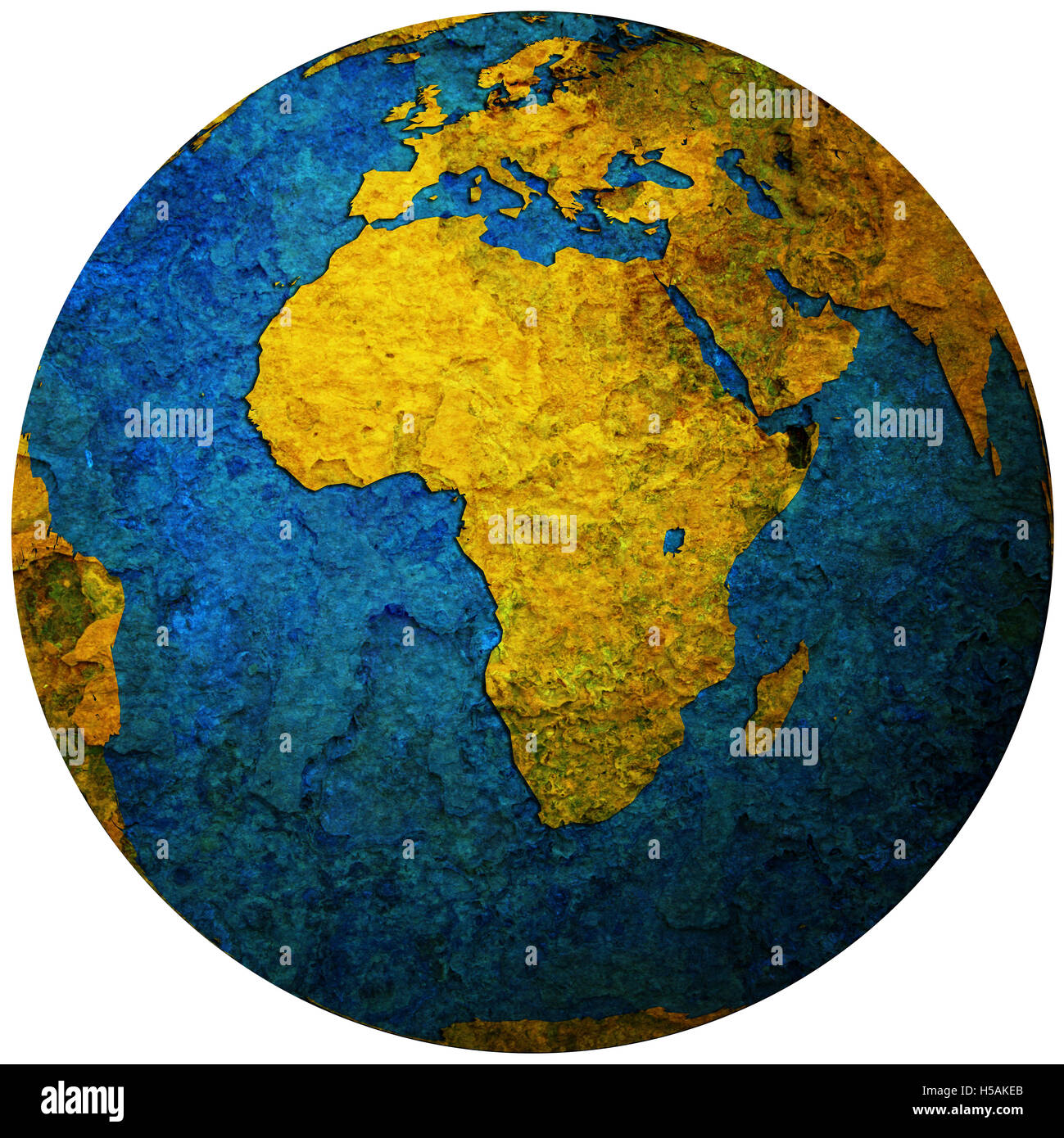 África y sus alrededores continentes ocupados en el mapa del mundo  Fotografía de stock - Alamy