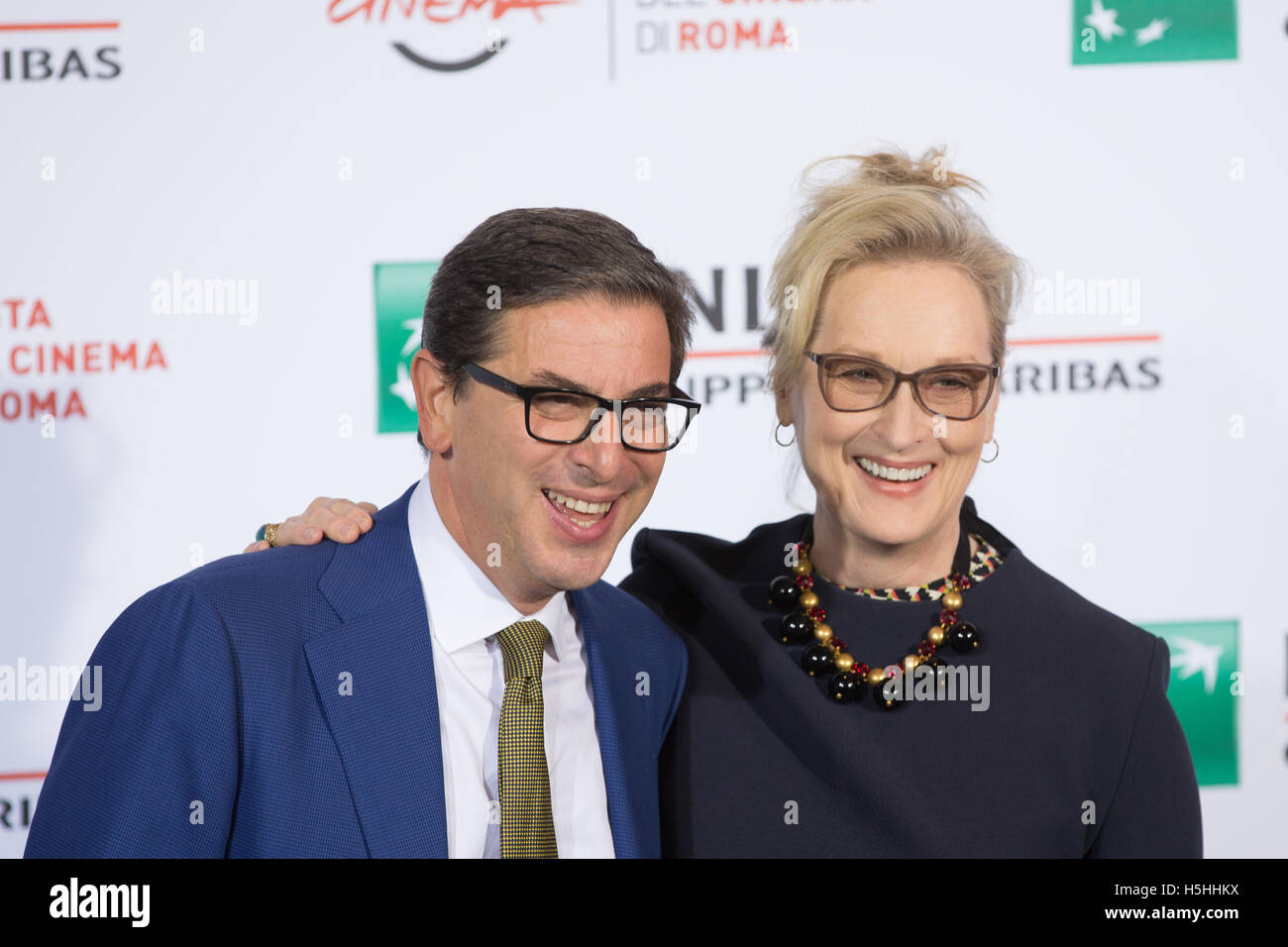 Meryl Streep en el photocall en el festival de cine de Roma de 2016 para la película Florencia Foto de stock