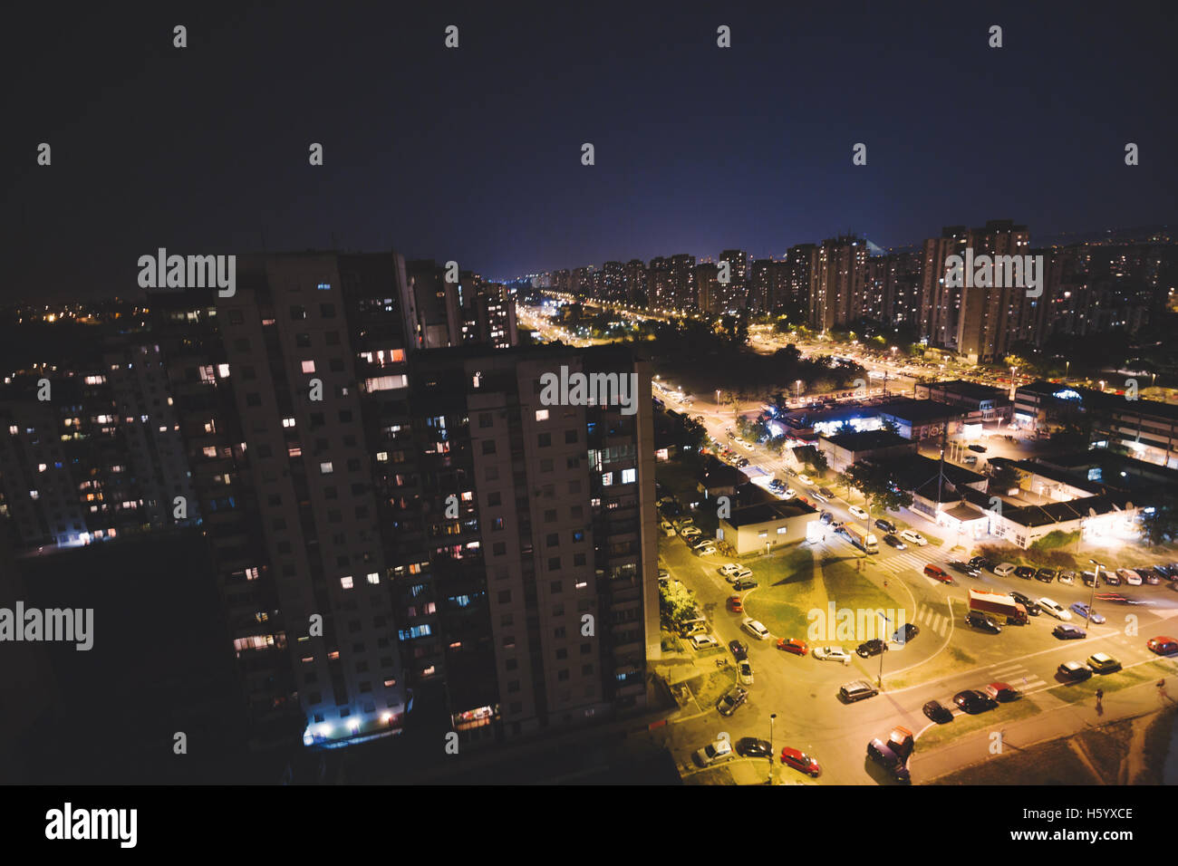 Paisaje paisaje nocturno de edificios altos Foto de stock