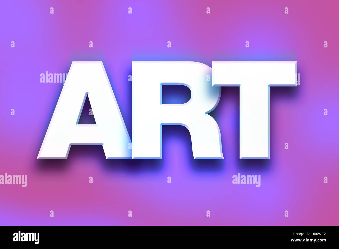 La palabra 'arte' escrito en blanco 3D letras sobre un fondo de colores  concepto y tema Fotografía de stock - Alamy