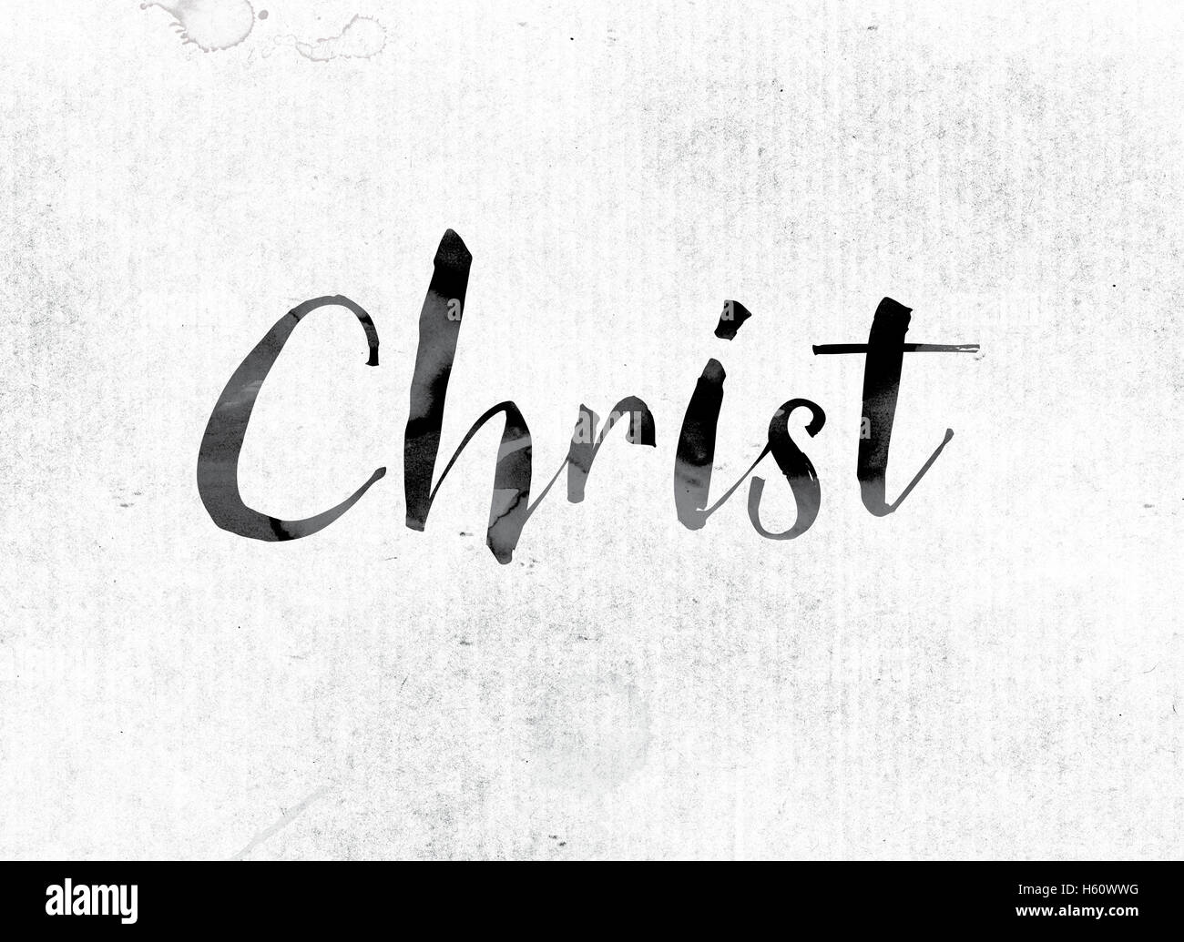 La Palabra Cristo Concepto Y Tema Pintado En Acuarela Tinta Sobre Un