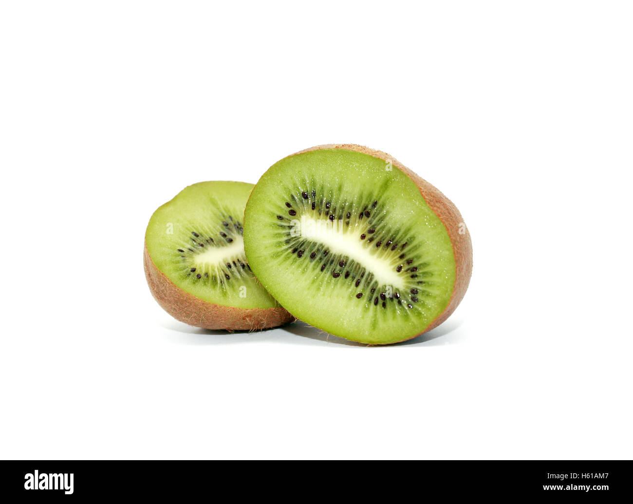 Frescura rodajas de kiwi sobre fondo blanco. Foto de stock