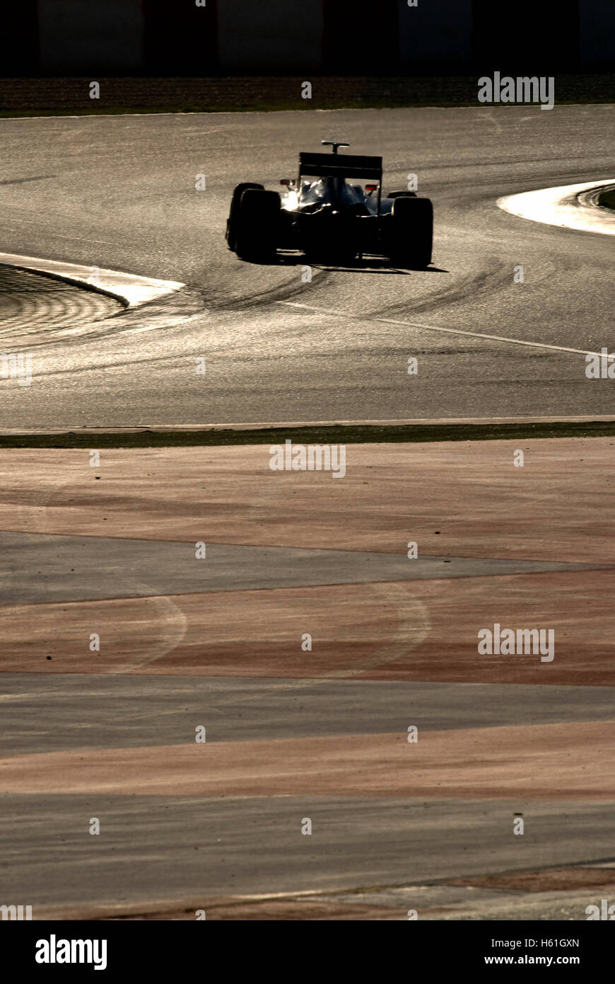 El automovilismo, la Fórmula 1 pruebas en el circuito de Cataluña en Barcelona, España, Europa Foto de stock