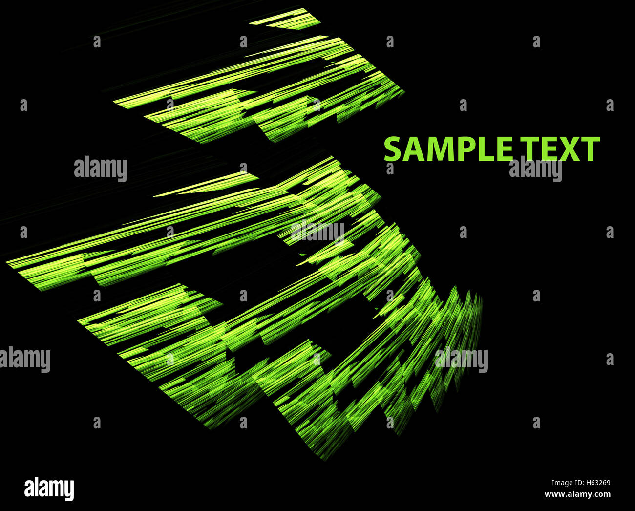 Techno forma. Abstract verde sobre negro tech template Foto de stock
