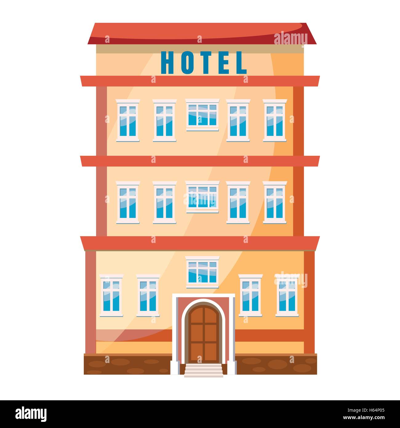 Hotel Icono de edificio en estilo de dibujos animados Imagen Vector de  stock - Alamy