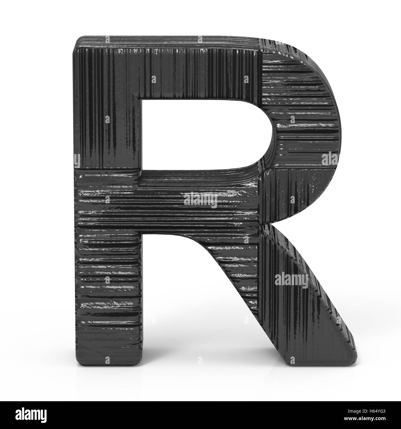 3d Rendering Madera Negra Letra R Aislado Fondo Blanco Fotografia De Stock Alamy