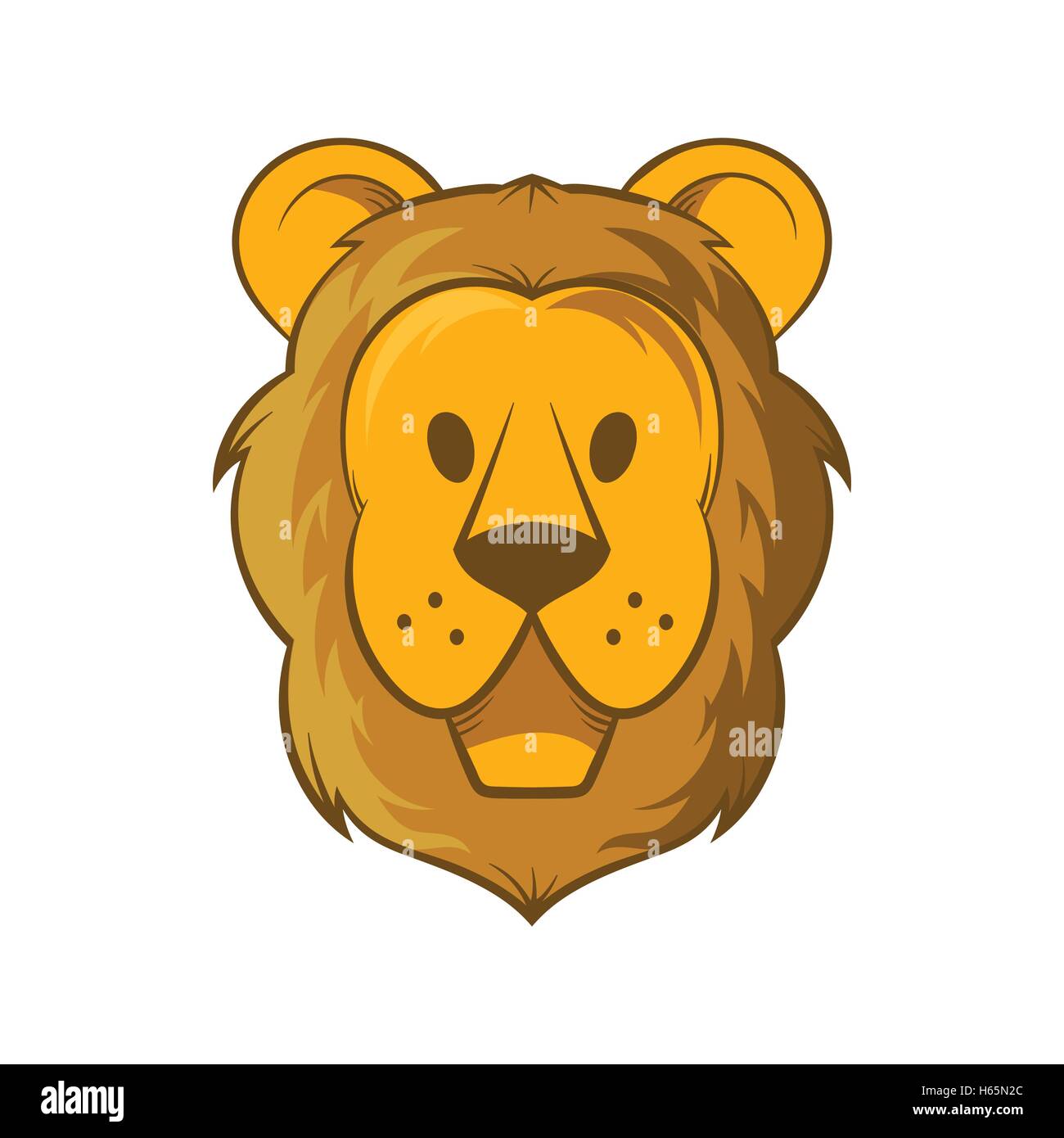 Cabeza de León, el icono de estilo de dibujos animados Imagen Vector de