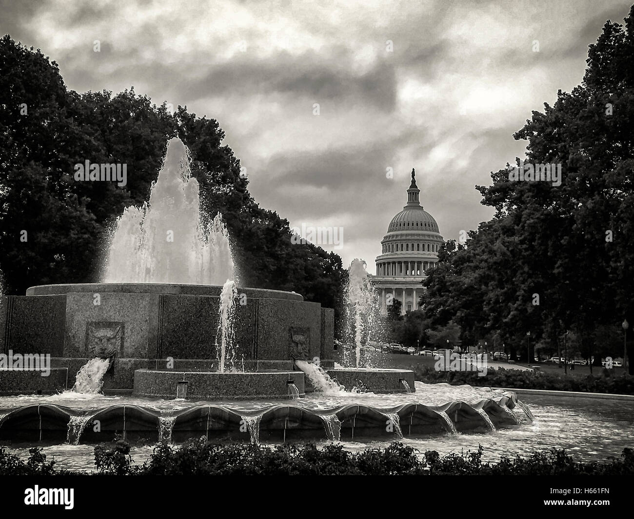 El Capitolio en Washington DC un negro cone Foto de stock
