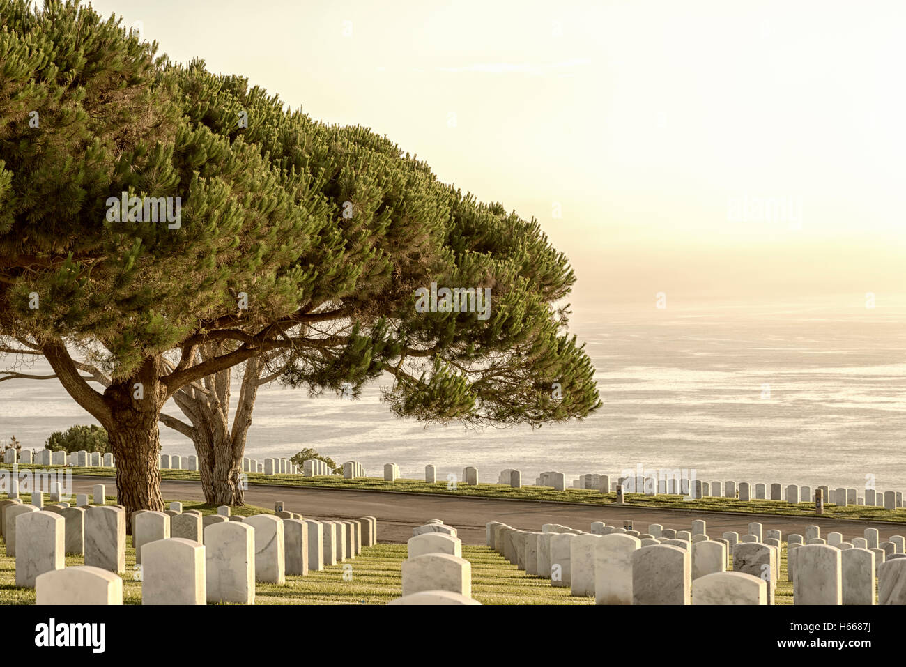 El Cementerio Nacional Fort Rosecrans, San Diego, California, USA. Foto de stock