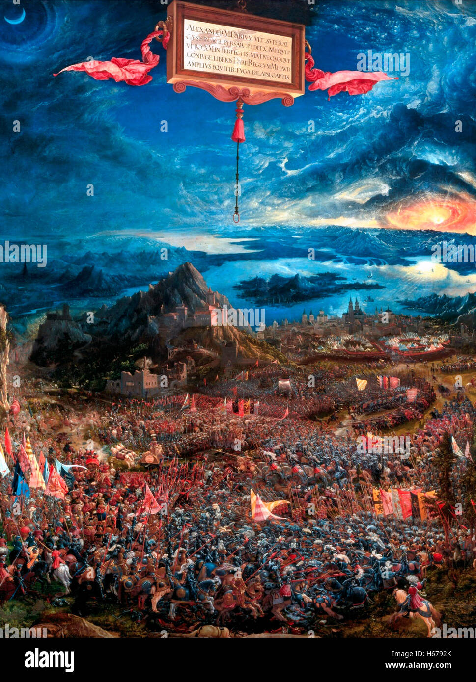 La batalla de la batalla de Issus (Batalla de Alejandro Magno) Albrecht Altdorfer 1529 Foto de stock