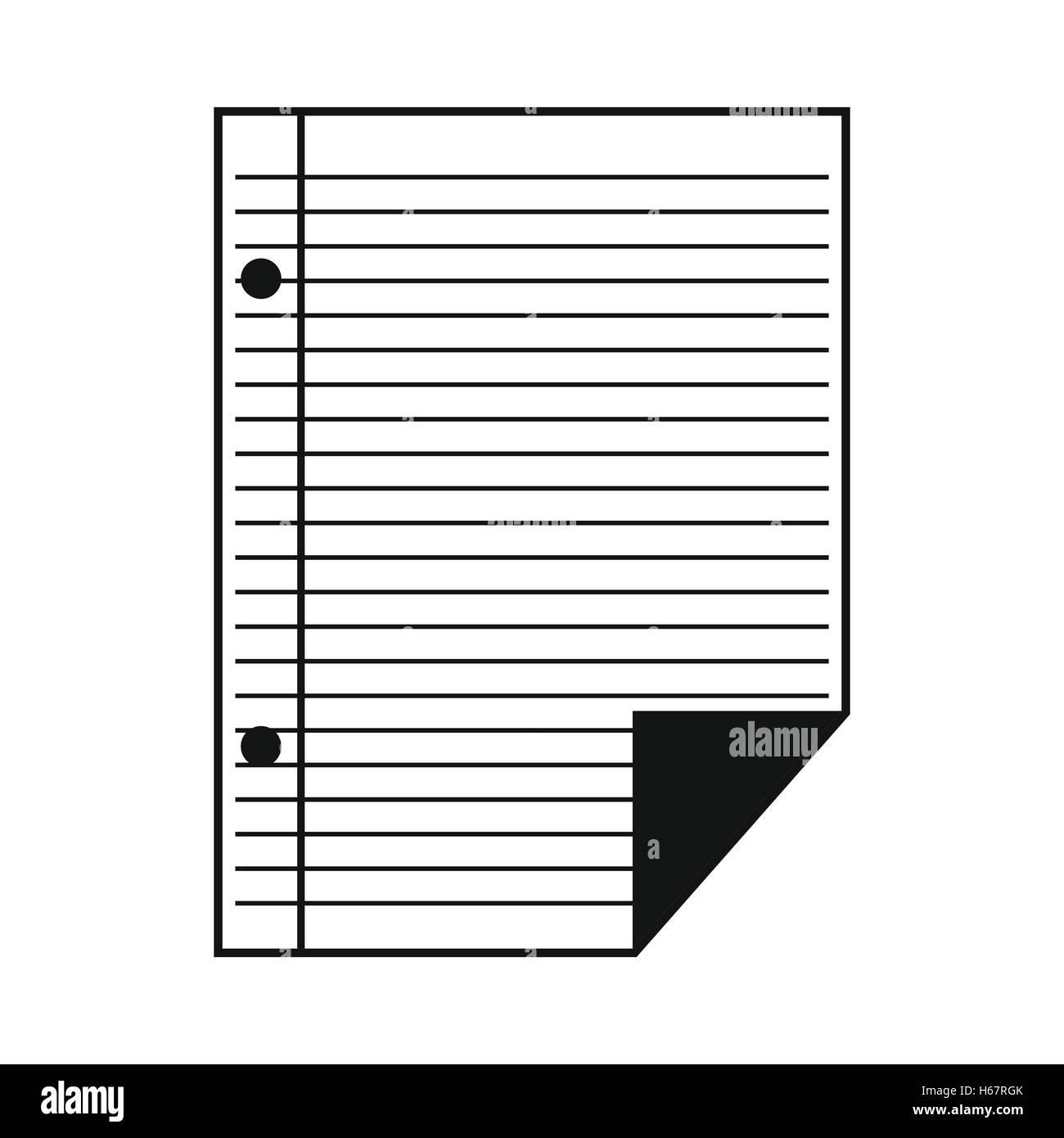 Cuaderno de papel pautado icono simple Imagen Vector de stock - Alamy