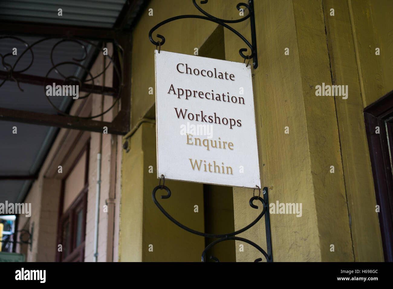 Un curso de apreciación de chocolate? Foto de stock